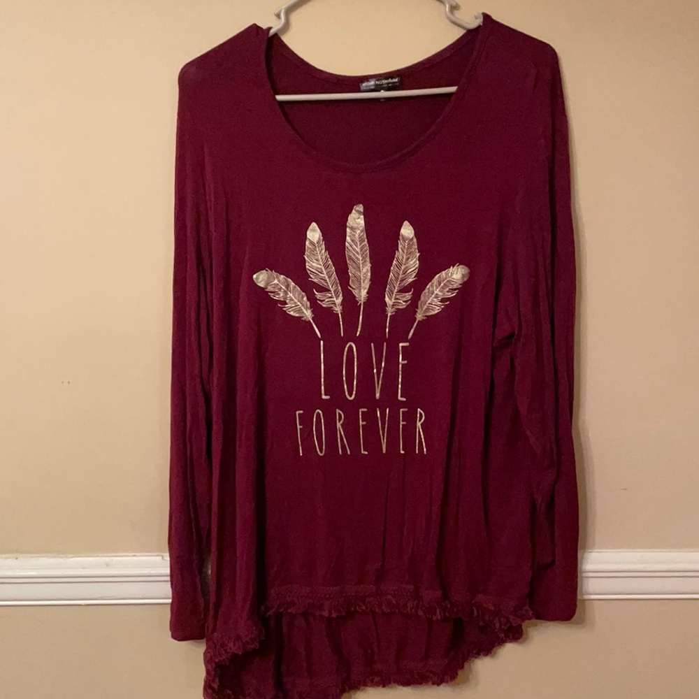 Burgundy long sleeve top